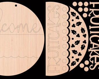 Willkommen Fruitcakes - Türschild aus Holz | Holz Türschild DiY | Türschild Kit | Malset | Boutique-Kit