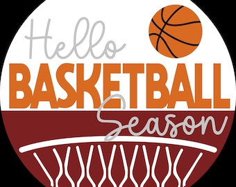 Sports Hello Basketball Season Wood Door Hanger DiY | Front Door Sign DiY | Door Hanger Kit | Paint Kit | Sports