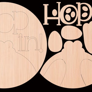 Hop On It Bunny Tail Easter Door Hanger DiY | Door Hanger DiY | Door Hanger Kit | Paint Kit | Boutique Kit