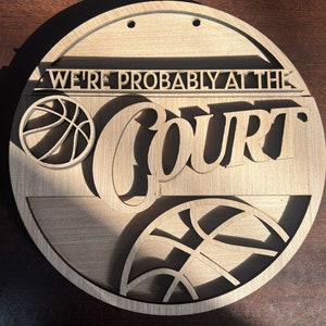 Probably at the Court Basketball Wood Door Hanger DiY | Front Door Sign DiY | Door Hanger Kit | Paint Kit | Sports