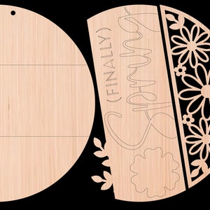 Spring (Finally) Floral Wood Door Sign Blank | Wood Door Hanger DiY | Front Door Sign Kit | Paint Kit | Boutique Kit