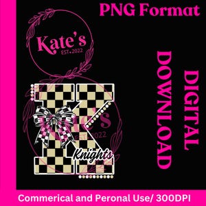 CUSTOM Checkered Mascot Digital File, PNG, Sports, Football, Spirit Game Day, School