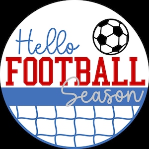 Colgador de puerta de madera &quot;Hola temporada de fútbol&quot; de Sports DiY / Letrero para puerta de entrada DiY / Kit para colgar puertas / Kit de pintura /