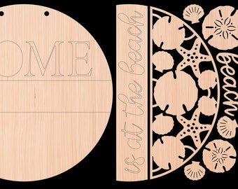 Home is at the Beach Holztürschild DiY | Haustürschild DiY | Türschild Kit | Malset | Holz-Kit