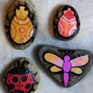 Painted Garden Bug Rocks