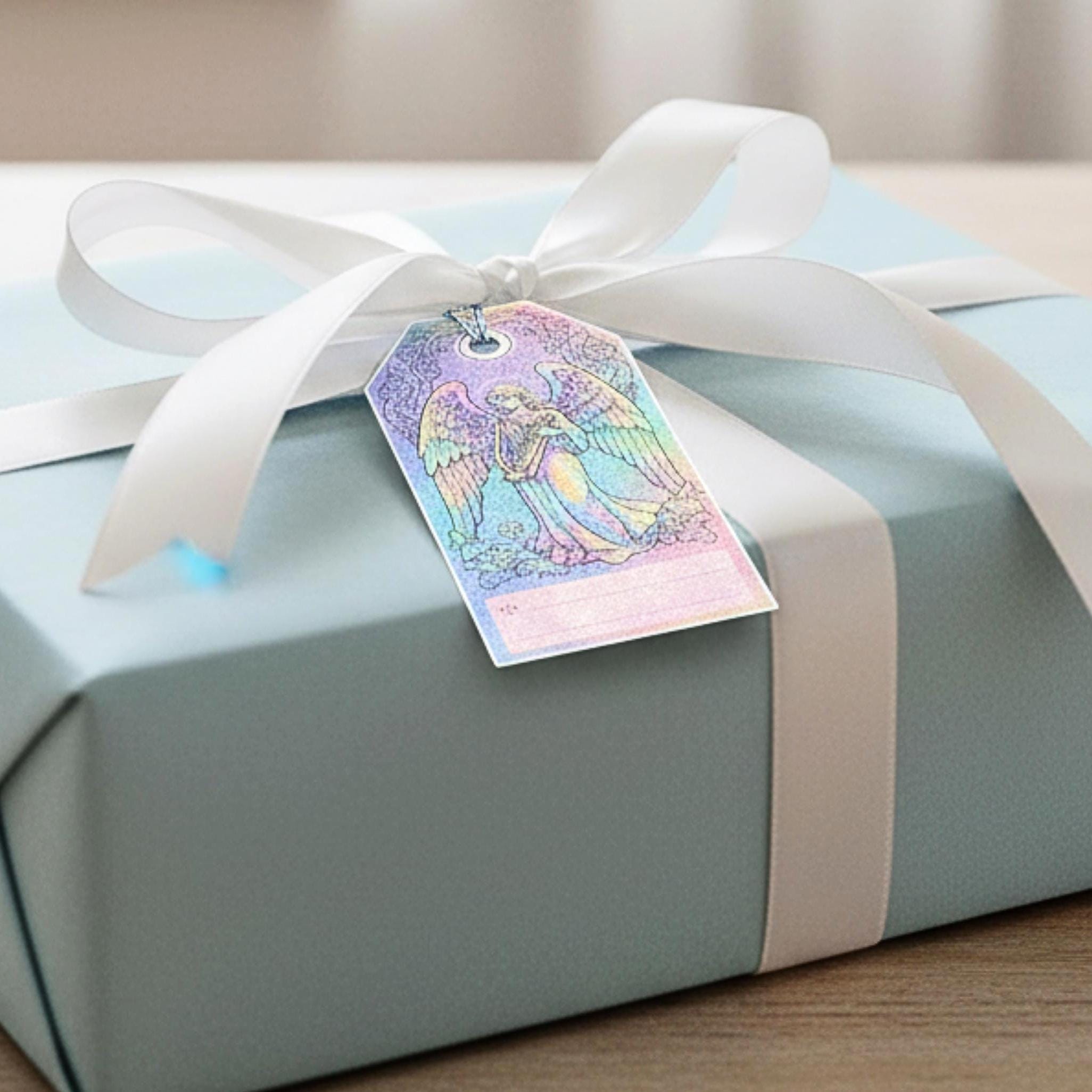 Holographic Angel to / From Tags PNG Printable. Printable Tags for ...