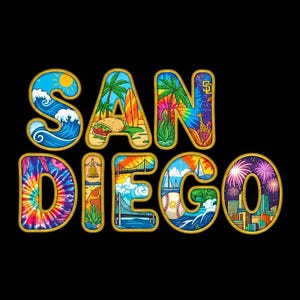 San Diego PNG, Cute Whimsical Letters 12mg