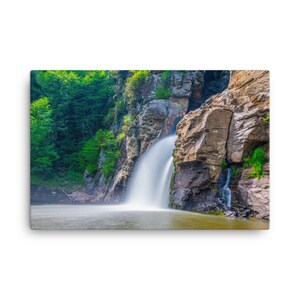 Linville Gorge Waterfall Canvas, Linville Falls, North Carolina Mountains