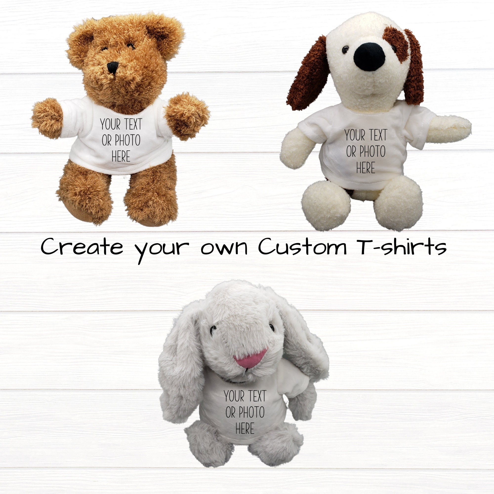 Custom Teddy Bear Personalized Tshirt for Stuffed Animal Etsy