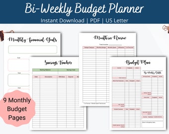 Biweekly Paycheck Budget Template - Printable Budget Sheets - Personal Finance Planner - Biweekly Budget Planner - Biweekly budget sheet