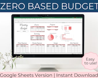 Zero Based Budget Google Sheets - Google Sheets Monthly Budget - Zero Based Budget Spreadsheet - Budget for Couples - Monthly Budget Digital