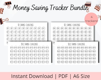 A6 Savings Trackers - Mini Savings Tracker - A6 Savings Challenge - Cash Envelope Savings Challenge - A6 cash envelope trackers - PDF