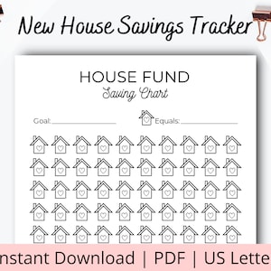 Printable House Savings Tracker - House Down Payment Sheet - New Home Savings - Mortgage Savings Tracker Template - New House Savings Sheet
