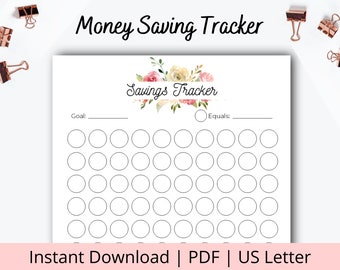 Geldbesparingsuitdaging - Cashbesparingsuitdaging afdrukbaar - Gelduitdagingsblad - Bespaar geld afdrukbaar - Besparingsdoel PDF - US Letter