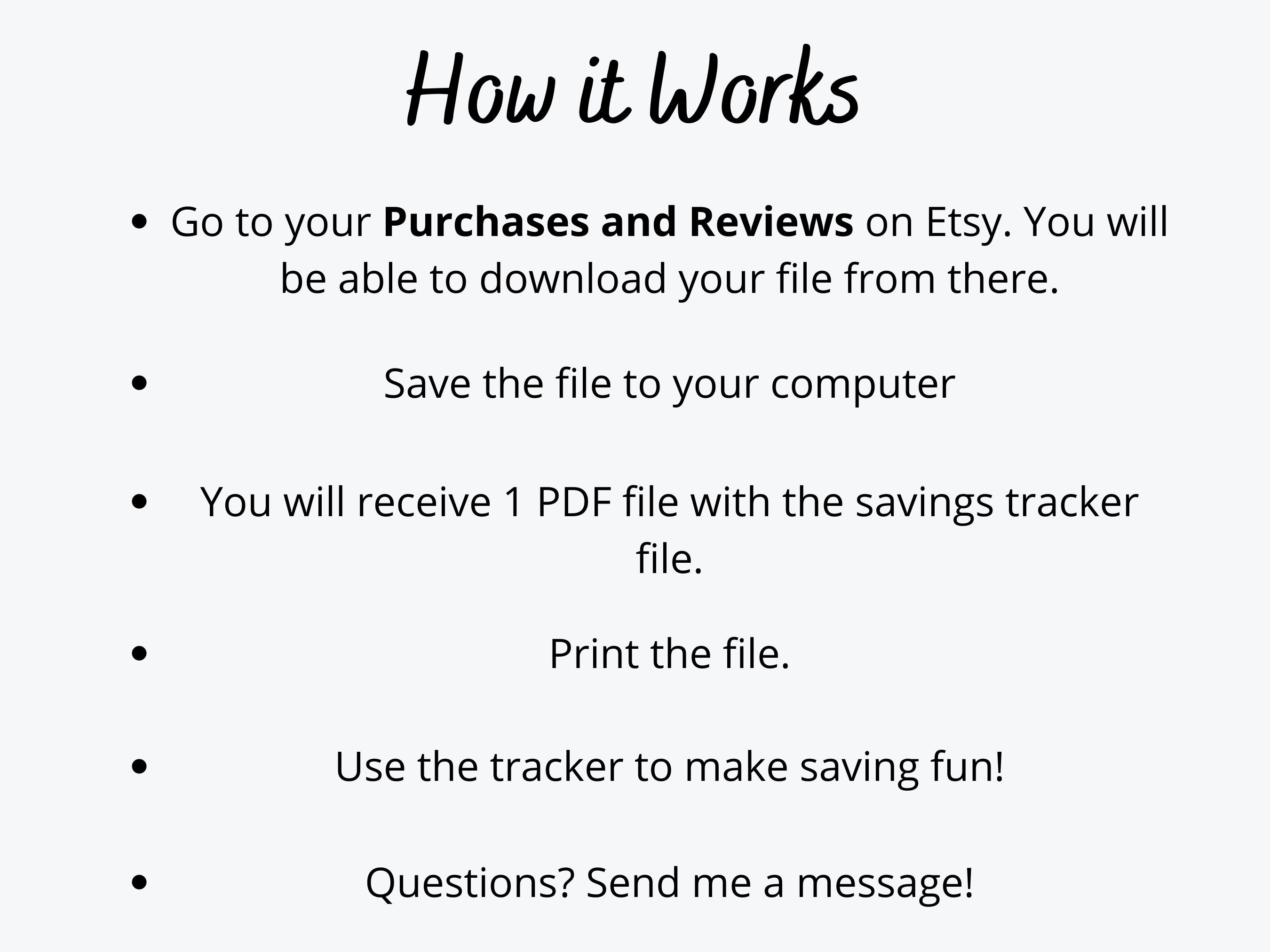Printable Savings Challenge Easy Savings Challenge Cute Etsy
