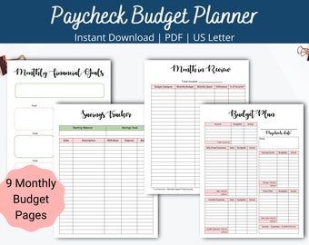 Budget by Paycheck template - Paycheck Budget PDF - Paycheck Budget Tracker - Paycheck Budget Printable - Budget by Paycheck Sheets
