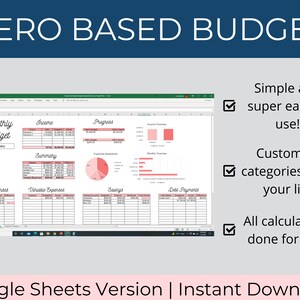Zero Based Budget Google Sheets - Google Sheets Monthly Budget - Zero ...