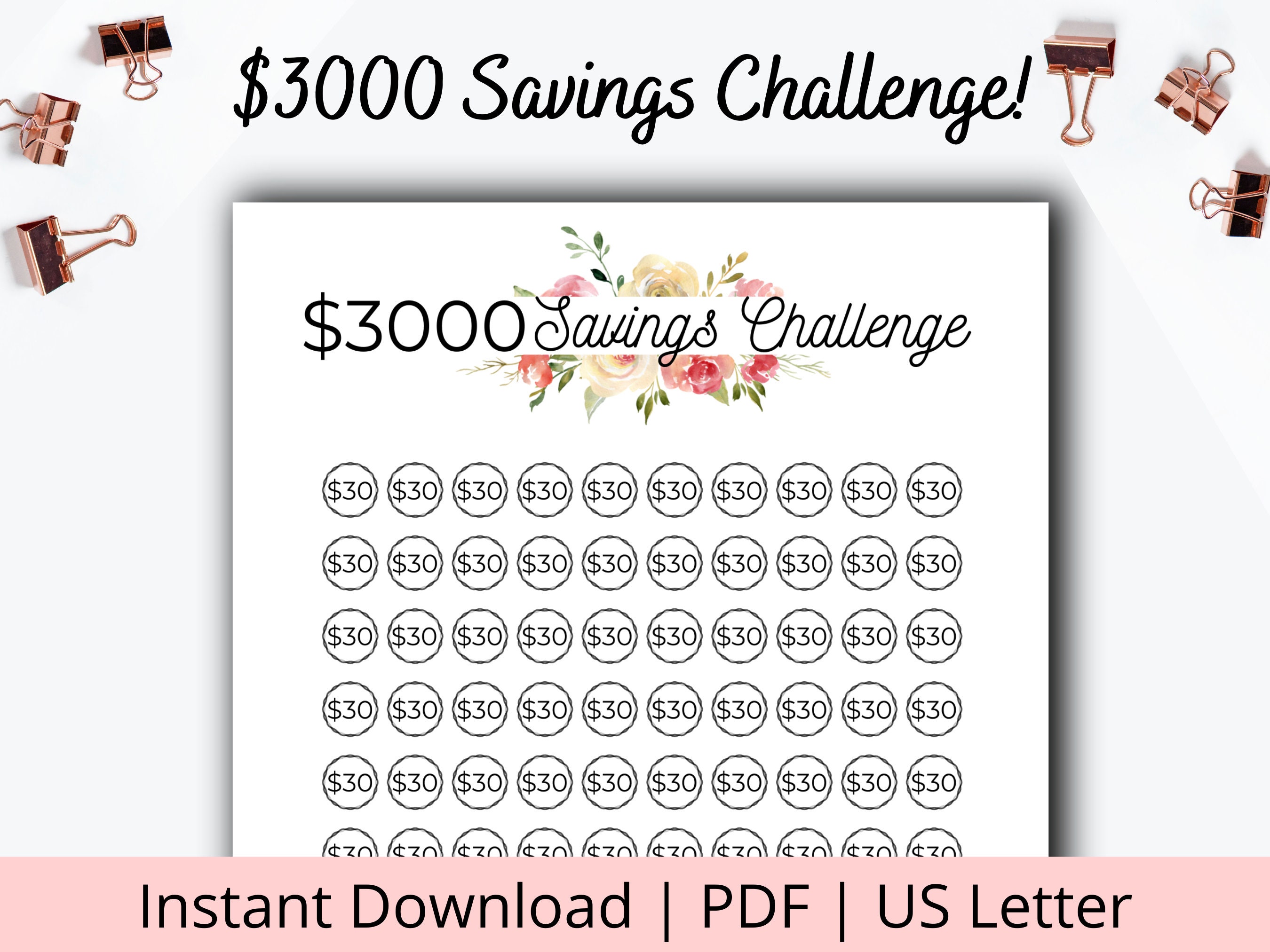 3K Savings Tracker Savings Challenge Budget Sheets Savings Tracker