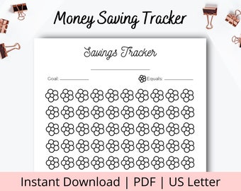 Printable Savings Challenge - Easy Savings Challenge - Cute Money Savings Tracker - PDF Savings Tracker Printable - Savings Goal Printable