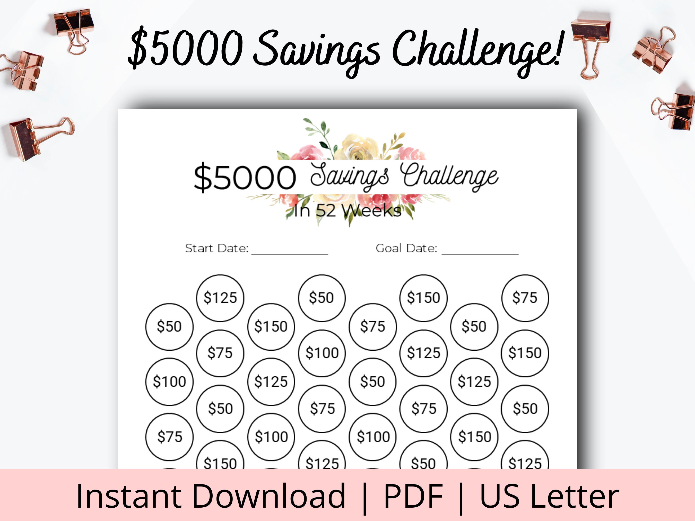 Buy 5euro Challenge Challenge Savings Challenge Budget Easy Online
