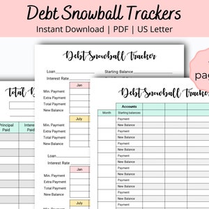Debt Snowball Tracker, Loan Payment Tracker, Debt Payoff Tracker, Debt Tracker Printable, Debt Snowball Challenge, Debt Snowball Printable