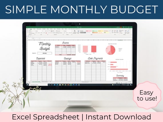 Excel Budget Template Excel Spreadsheet Excel Template Etsy 570x570