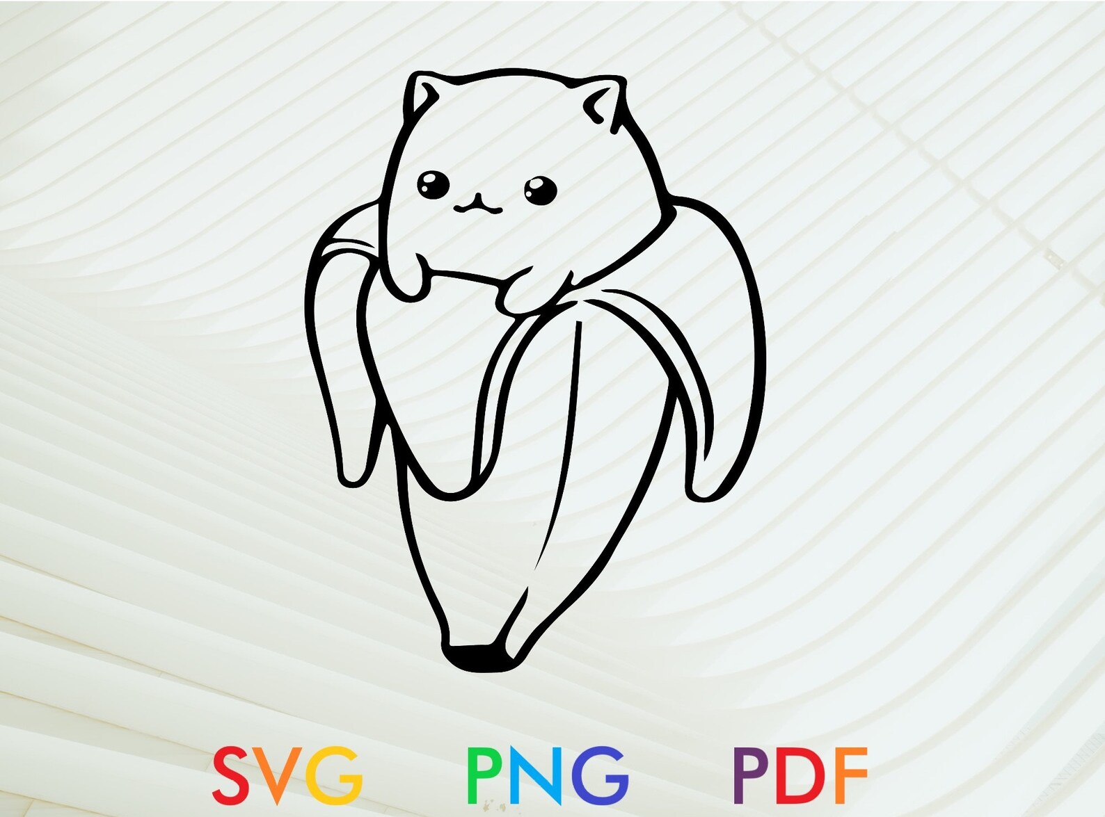 Banana Cat Svg, Banana Cat Png, Funny Cat Svg, Funny Cat Png, Kawaii