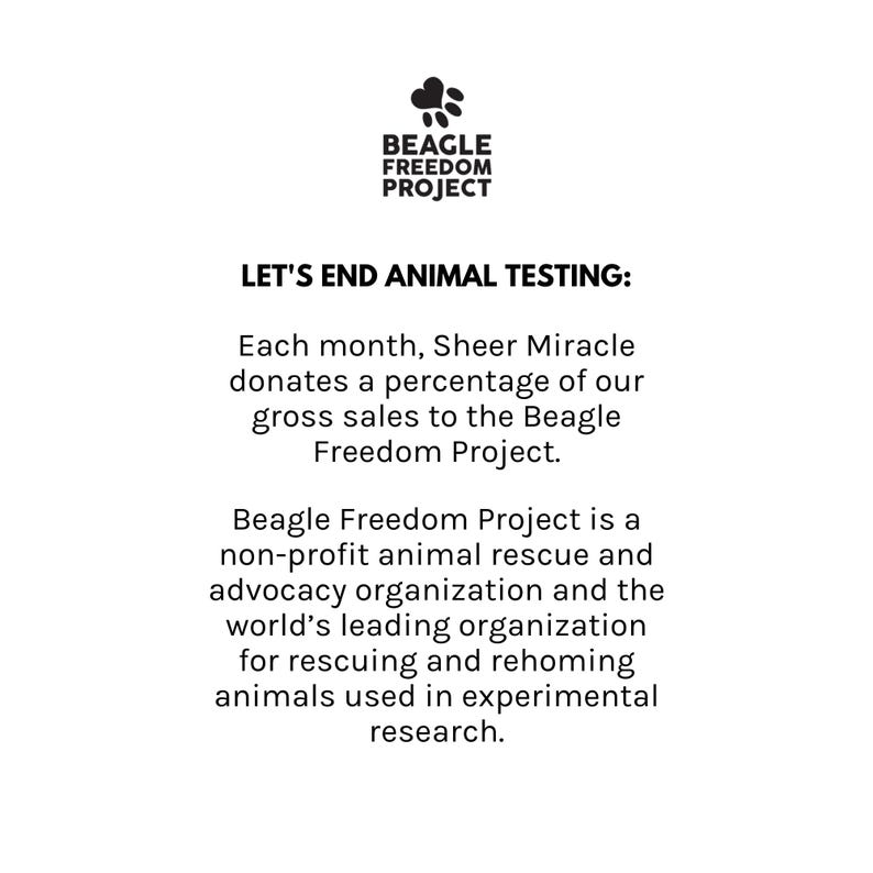 May include: Black and white logo for the Beagle Freedom Project, a non-profit animal rescue and advocacy organization. The logo features a paw print inside a cloud. The text "LET'S END ANIMAL TESTING" is written in black text below the logo. The text below the logo explains that the organization rescues and rehomes animals used in experimental research.