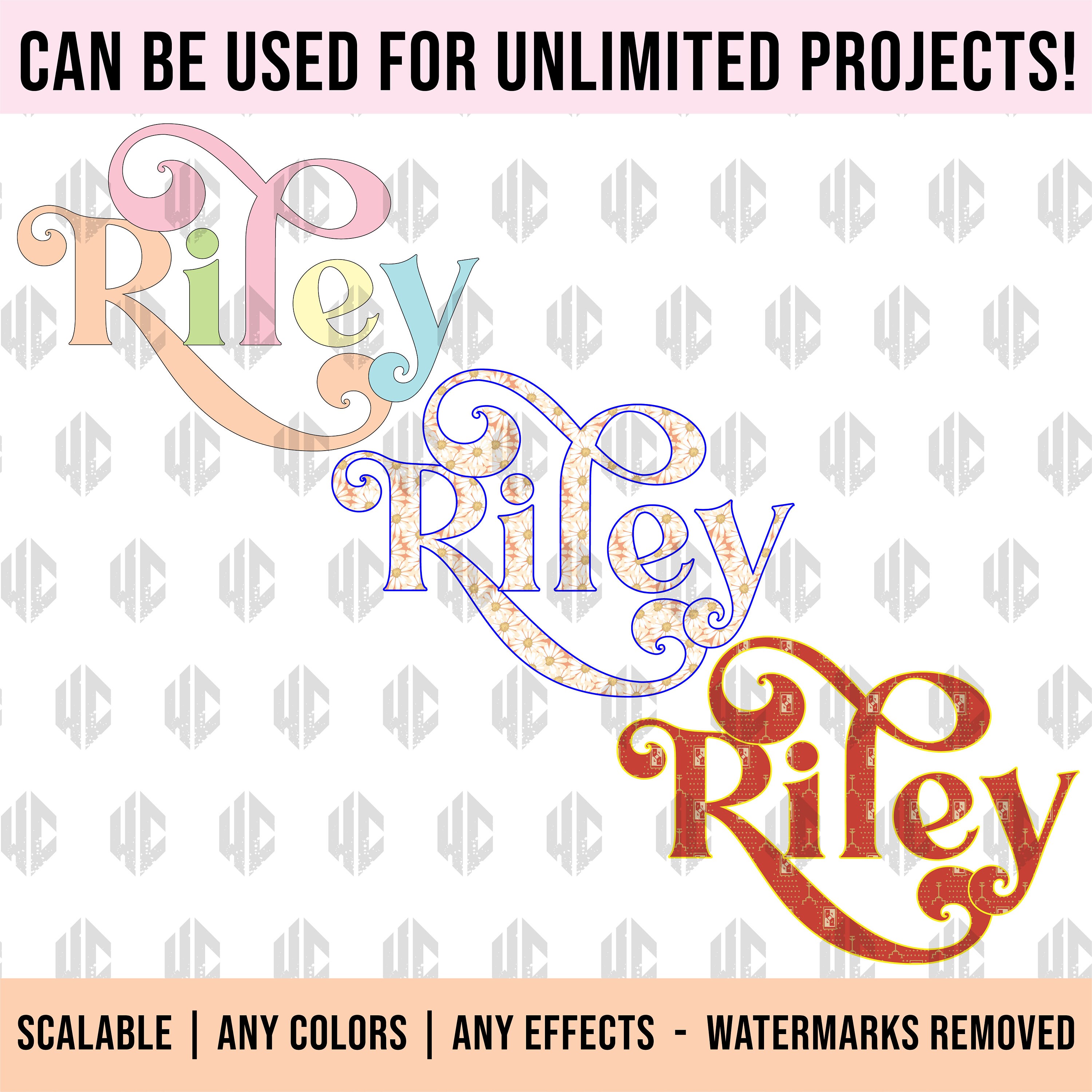 Riley Female Name with Cute Fairy Stock Vector - Illustration of title,  background: 87859258