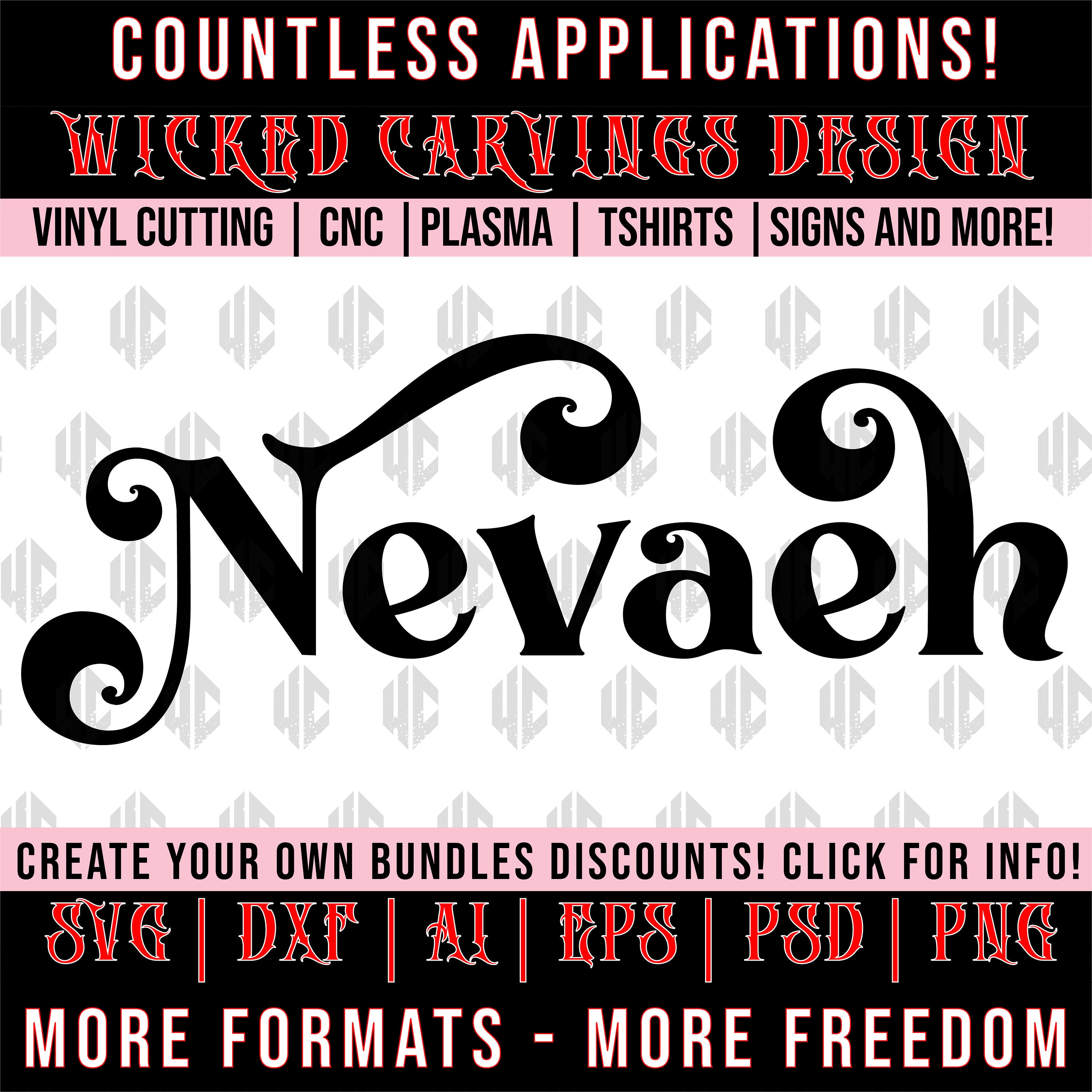 Nevaeh Girl Baby Infant Name SVG Dxf Vector Diy Image Cut File Vinyl Silhouette Cricut Tshirt