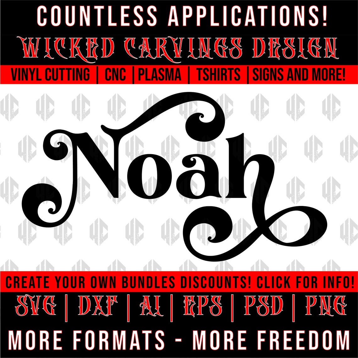 Noah Boy Baby Infant Name SVG Dxf Vector Diy Image Cut File Vinyl ...