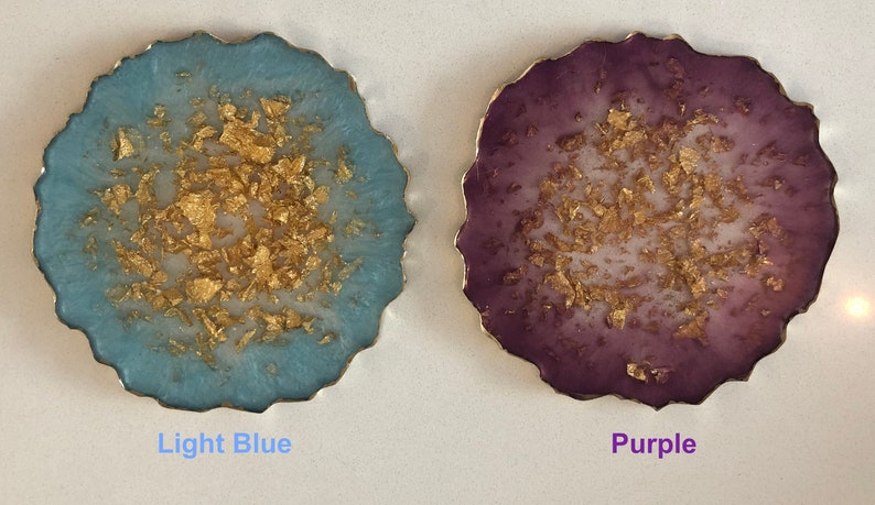 Purple /& Gold Resin Coaster *Colours Customizable*