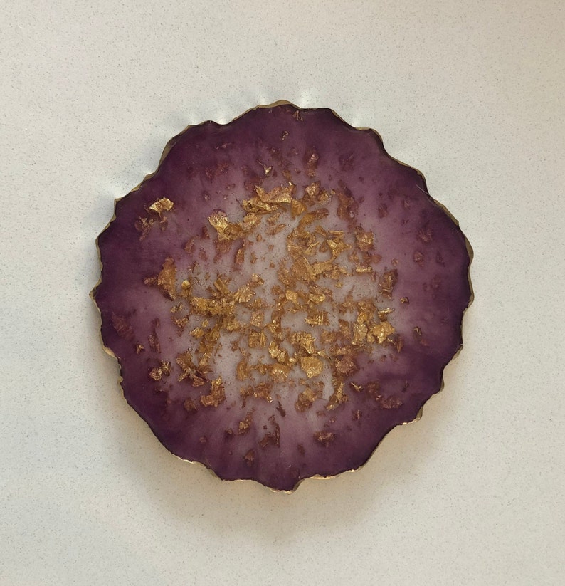 Purple /& Gold Resin Coaster *Colours Customizable*