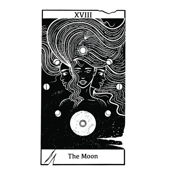 La Lune Tarot Card Print 11x17 Etsy