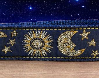 Schlüsselanhänger Sonne und Mond mit Messingbeschlägen