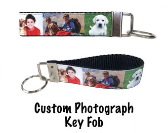 Custom Photograph Key Fob, Any Occasion, Birthday, School, Work, Pets, Grandparents, Couples, Kids, Graduation, Anniversary, Christmas