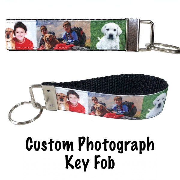 Custom Photograph Key Fob, Any Occasion, Birthday, School, Work, Pets, Grandparents, Couples, Kids, Graduation, Anniversary, Christmas