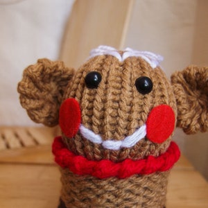 Loom Knit Gingerbread man Pojemnik, Gingerbread man, dekoracja świąteczna. Koszyk z piernikowym ludzikiem. 2 sztuki Pudełko do przechowywania.