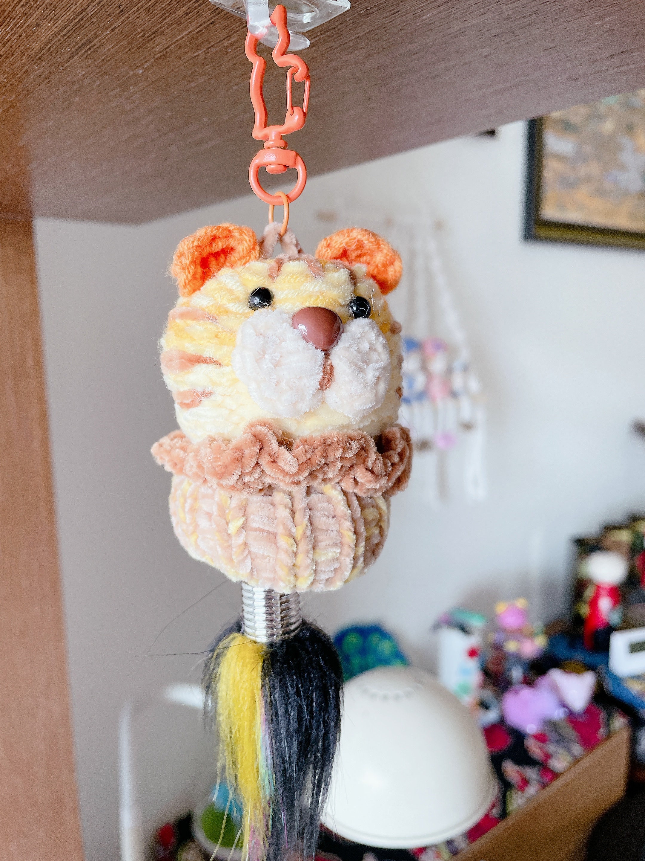 Loom Knit Tiger Tag, Tiger Keyring, Zodiac Accessories, Car Loom Knit Tiger Tag, Tiger Keyring, Zodiac Accessories, Car