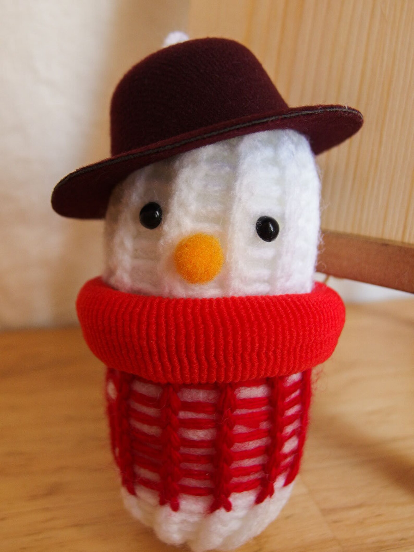 Loom Knit Snowman Stuffed Toy Plush Toy Snowman With Etsy
