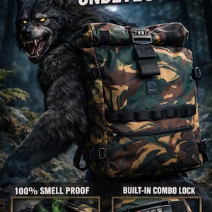 WIFF Camouflage smell proof & waterproof backpack with combination lock