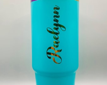 Personalized 30oz Tumbler: Custom Engraved Travel Mug with Handle