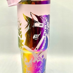 Personalized Horse Tumbler: Rainbow Full Wrap, 30oz Travel Mug