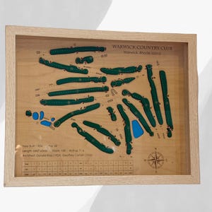 Father’s Day Custom Golf Course Map Engraved Golf Map Custom Golf Picture Wooden Golf Course Map Layered Golf Course Wood Map Golf Gift