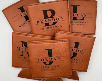 Groomsmen Can Cooler, Bridesmaid Gifts Personalized, Engraved Can Cooler, Beer Can Holder, Proposal, Gift Ideas, bride, groom, husband, wife