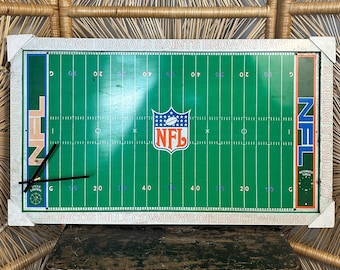 Repurposed Clock-NFL Clock-Vintage Clock-Mid Century Clock-Handmade-Tudor Electric Football Game -Man Cave-Bar Decor