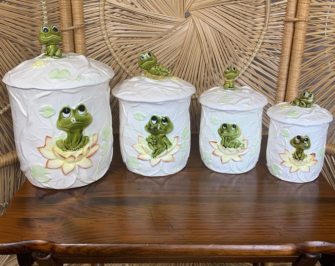 Frog Canister Set Sears Roebuck Vintage Canister Set Vintage Ceramic