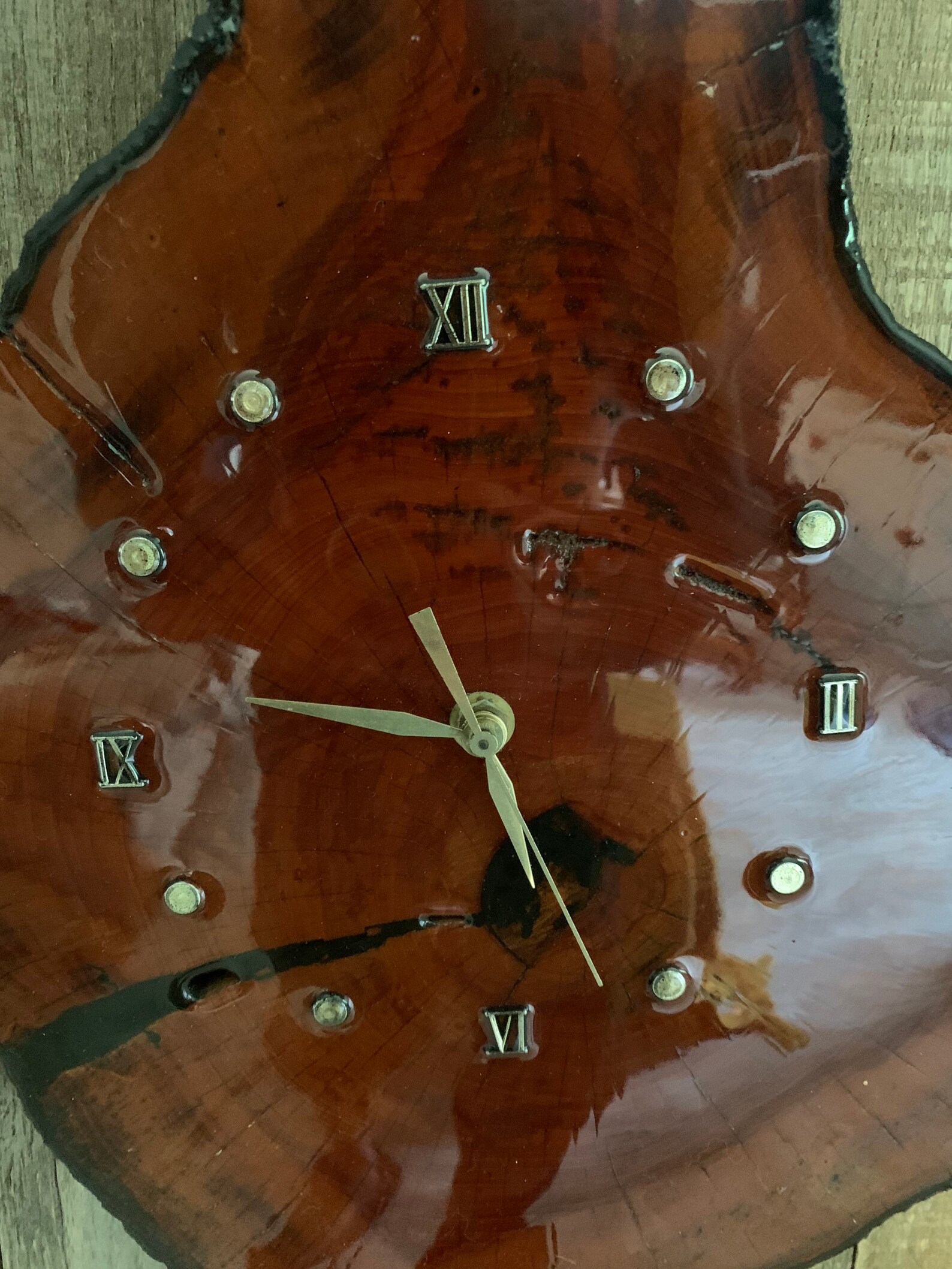 Vintage Cypress ClockLive Edge ClockWood Wall ClockMid Etsy