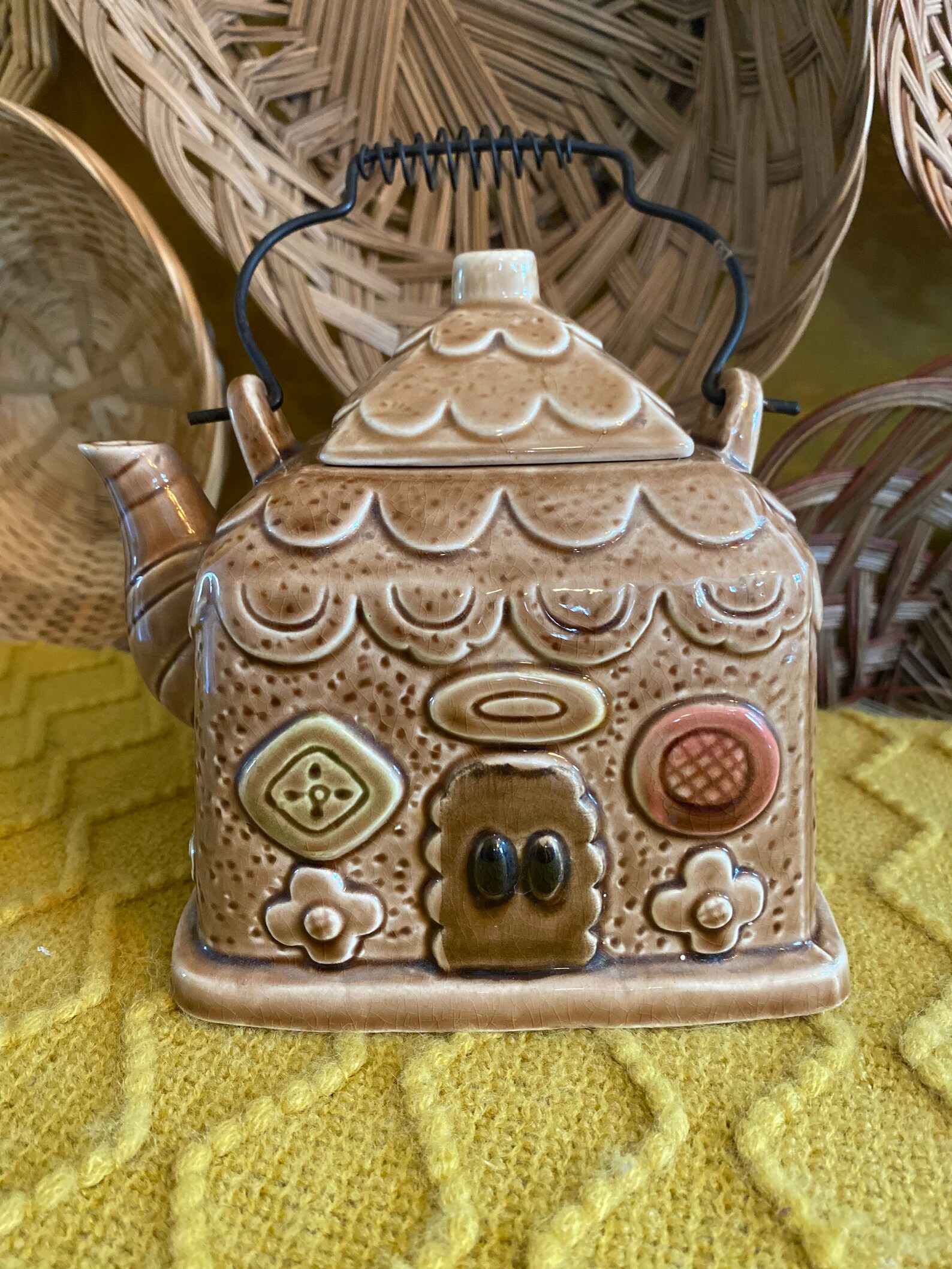 1970s Ceramic Gingerbread House Teapot Vintage Ceramic Etsy