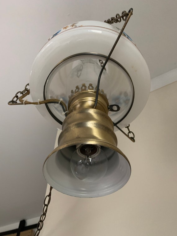 Large Vintage Swag Hanging Lamp-quoizel 